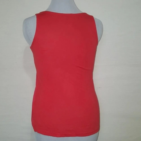 WAREHOUSE DEFINITIVES | Red V Neck Tank Top - Picture 3 of 4